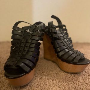 Black and Brown Mossimo Supply Co. Sandal wedges